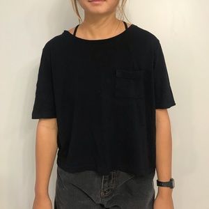 BLACK GAP CROP TEE WITH POCKET!